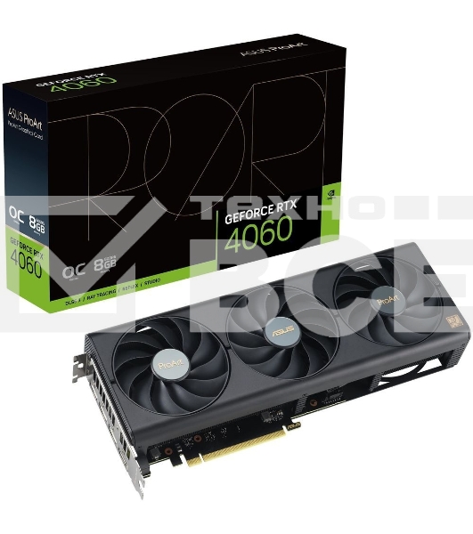 Видеокарта Asus PROART-RTX4060-O8G PCI-E 4.0 RTX4060 8192Mb 128 GDDR6 2550/17000 HDMIx1 DPx3 HDCP Ret