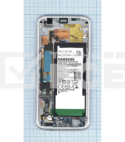 Дисплей для Samsung Galaxy S7 Edge SM-G935FD белый с рамкой и аккумулятором