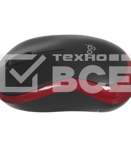 Мышь беспроводная Logitech M185, красный, 1000 dpi, радиоканал, USB, кнопки - 3