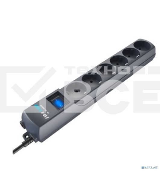 Сетевой фильтр Surge protector Pilot S Max (5 euros + 1GP), 15A/3.5kVA, automatic, 3 m, graphite