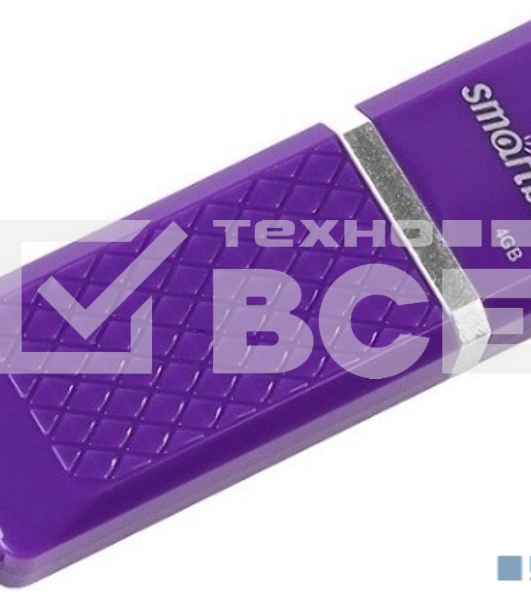 Флеш диск 4Gb USB Drive <USB2.0> Smartbuy Quartz series Violet (SB4GBQZ-V)