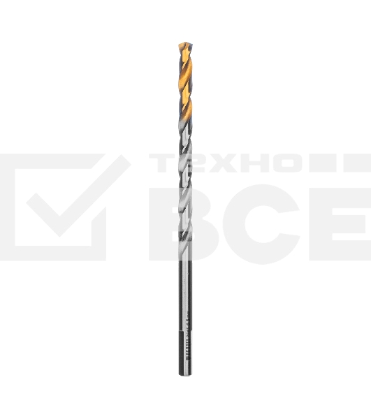 Сверло спиральное по металлу 6,5 х 148 мм, Р6М5, Golden Tip, удлиненное Denzel