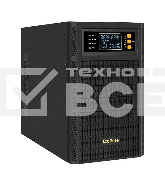 Источник бесперебойного питания On-line ExeGate PowerExpert TL-3000.72V.LCD.AVR.3SH.USB.RS232.SNMP 3000VA/3000W, On-Line, PF=1, LCD, 3*Schuko, RS232, USB, SNMP-slot, встроенные батареи 12V 7.2Ah - 6шт, возможность подключения до 4 внешних батарейных блоко