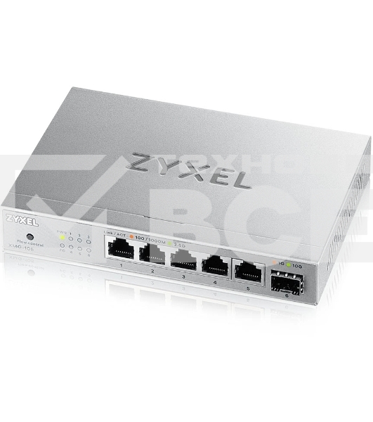 Мультигигабитный коммутатор Zyxel XMG-105, 5xRJ-45: 1/2.5G, 1xSFP+, настольный, бесшумный
