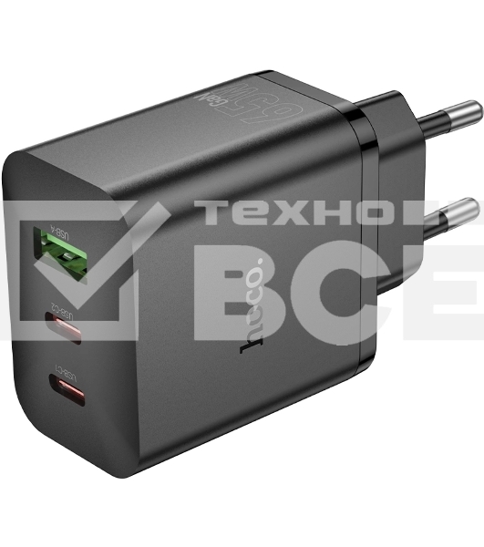 Сетевое зарядное устройство Hoco Scenery PD65W 65W 3A (PD) черный (41098)