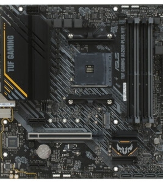 Материнская плата ASUS TUF GAMING A520M-PLUS WIFI, AM4, AMD A520, 4xDDR4, 4xSATA, 1xM.2, 1xPCIe 3.0 x16, 2xPCIe x1, 1xVGA, 1xHDMI, 1xDP, 1x 1Gb LAN, 2xUSB-A 3.2 Gen 1, 2xUSB-A 2.0, 3x3.5 мм, 7.1, mATX