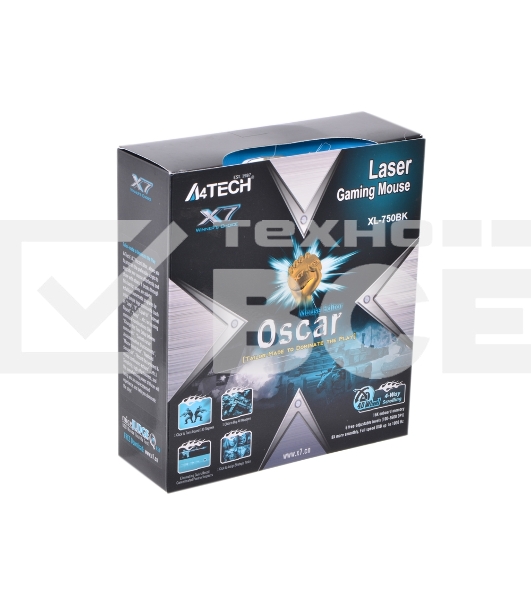 Мышь проводная A4Tech XL-750BK черный, 3600 dpi, USB, кнопки - 7