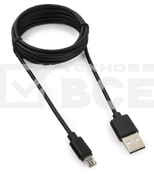Кабель USB 2.0 Pro Гарнизон GCC-mUSB2-AMBM-1.8M, AM/microBM 5P, 1.8м, черный, пакет