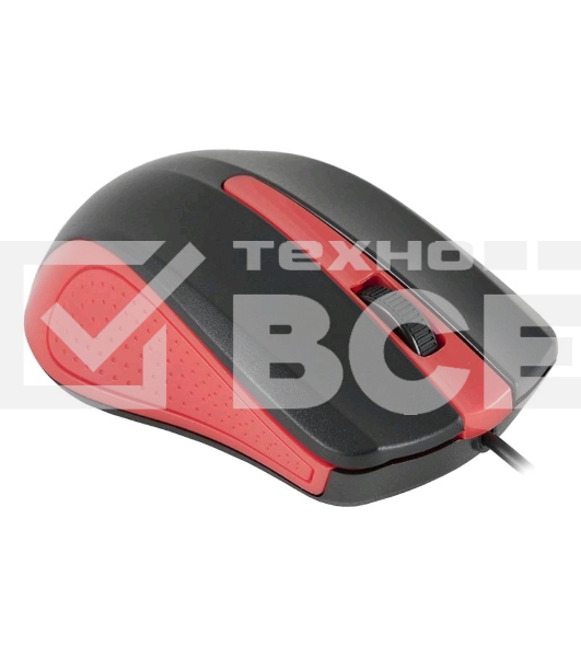 Мышь проводная Oklick 225M черный/красный, 1200 dpi, USB, кнопки - 3