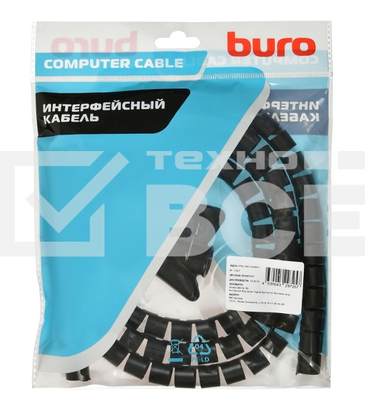 Кабельный органайзер Buro BHP CG155B Spiral Hose 15x1500mm Black