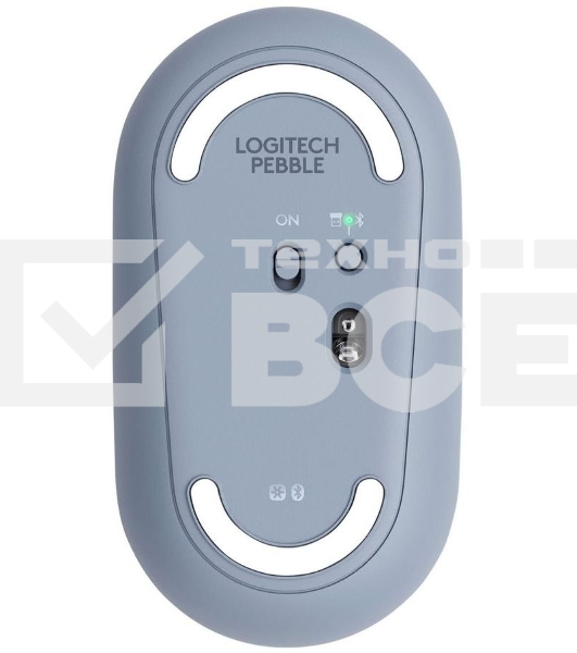 Мышь беспроводная Logitech Pebble M350 серый, 1000 dpi, радиоканал, Bluetooth, USB, кнопки - 3