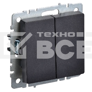 Выключатель 2-кл. СП BRITE ВС10-2-0-БрЧ 10А черн. IEK BR-V20-0-10-K02