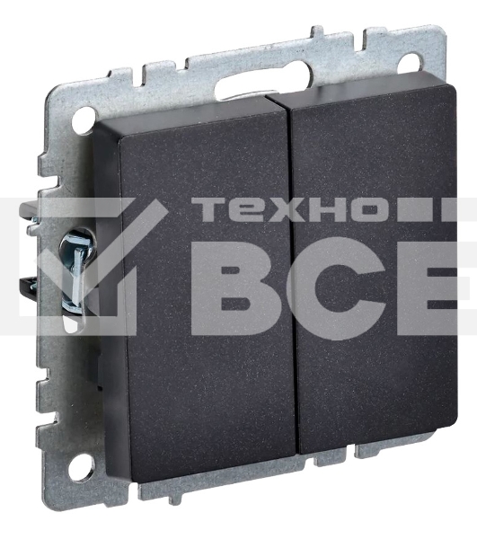 Выключатель 2-кл. СП BRITE ВС10-2-0-БрЧ 10А черн. IEK BR-V20-0-10-K02