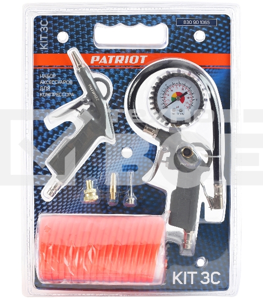 Набор пневмоинструмента Patriot KIT 3C, 3 предмета+3 сопла