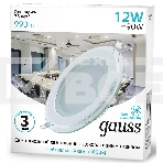 Светильник Gauss 947111212 12Вт 4000K цв.св.:белый нейтральный белый, фото3