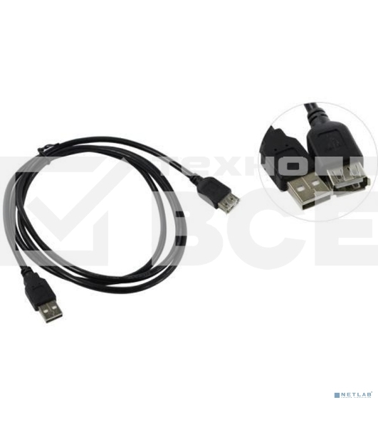 Кабель удлинительный TELECOM USB2.0 <Am-->Af> 1,5 м черный <TUS6990-1.5M>