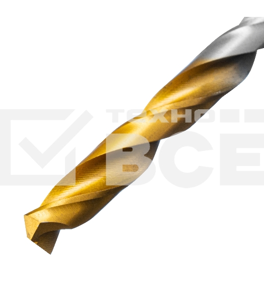 Сверло спиральное по металлу 6,5 х 148 мм, Р6М5, Golden Tip, удлиненное Denzel
