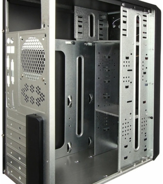 Компьютерный корпус Miditower ExeGate AA-443-UNS350 (ATX, БП UNS350 с вент. 12см, 2хUSB+HD Audio, черный)