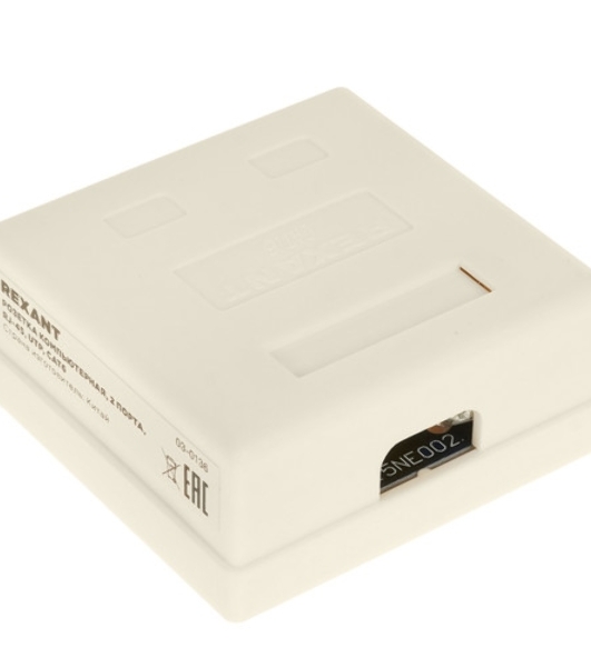 Розетка компьютерная внешняя Rexant 1-порт RJ-45 (8P8C), UTP неэкранированная, категория 6