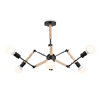 Светильник Ambrella light TR80488/6 BK/LW черный/светлое дерево E27/6 max 60W D930*510, фото6