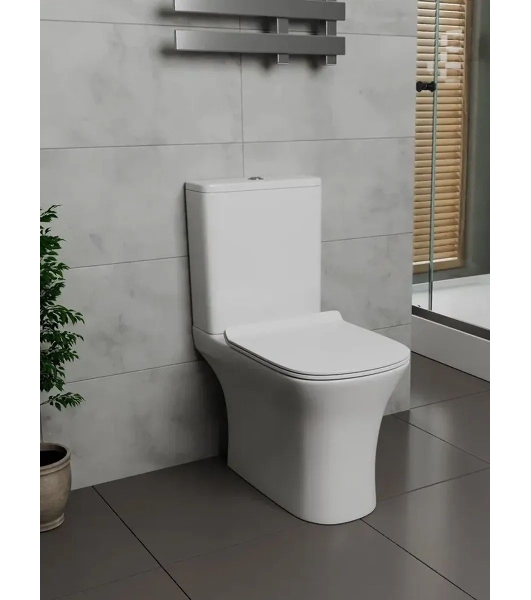 Унитаз компакт торнадо напольный безободковый Bau Spectrum square Hurricane-5, усиленное бысросъемное сиденье дюропласт микролифт