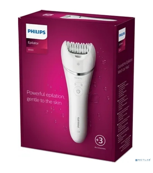 Эпилятор Philips Series 8000 BRE700/01 Цвет: белый (требуется адаптер)