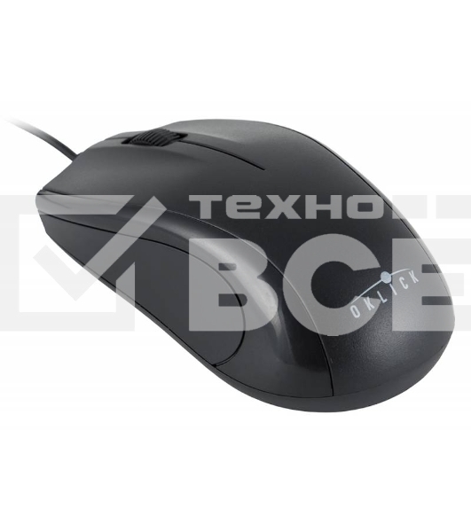Мышь проводная Oklick 185M черный, 1200 dpi, USB, кнопки - 3