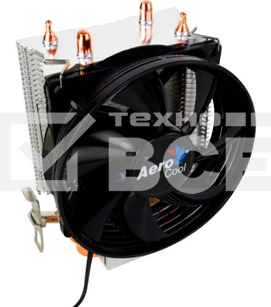 Кулер для процессора AeroCool / Formula Verkho 2 серебристый, 90 мм, алюминий/медь, 2000 об/мин, 25 дБ, 4 pin, 110 Вт, 125 мм