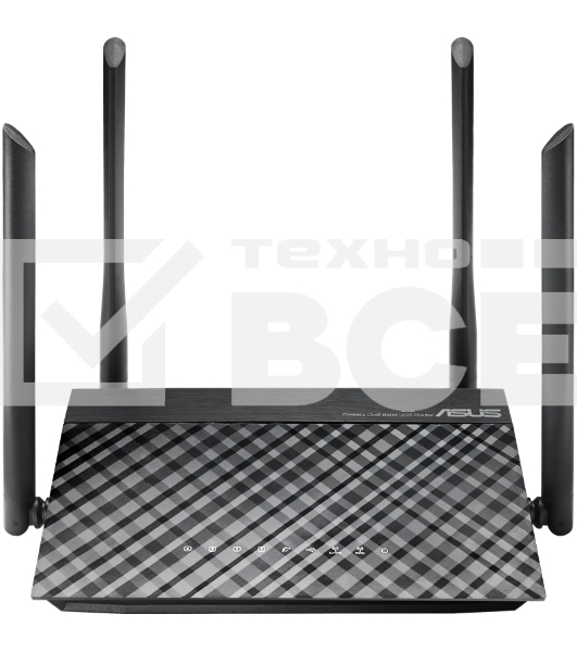 Маршрутизатор беспроводной Asus RT-AC1200 10/100BASE-TX черный (Dual Band)