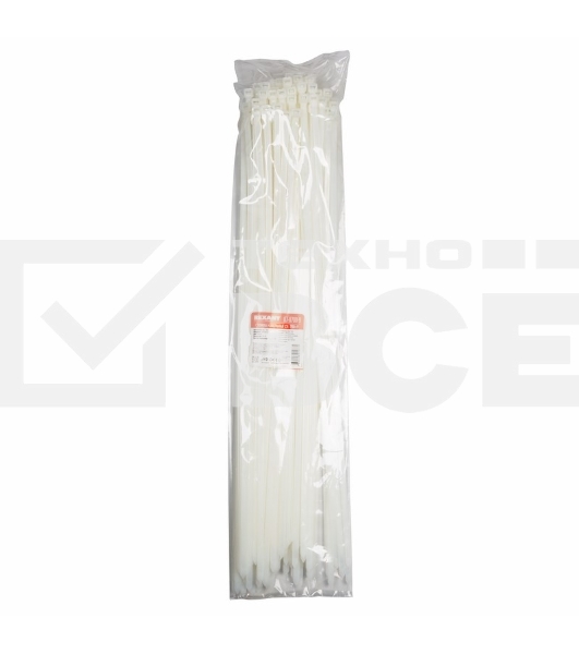Хомут-стяжка кабельная нейлоновая Rexant 700 x9,0 мм, белая, упаковка 100 шт.