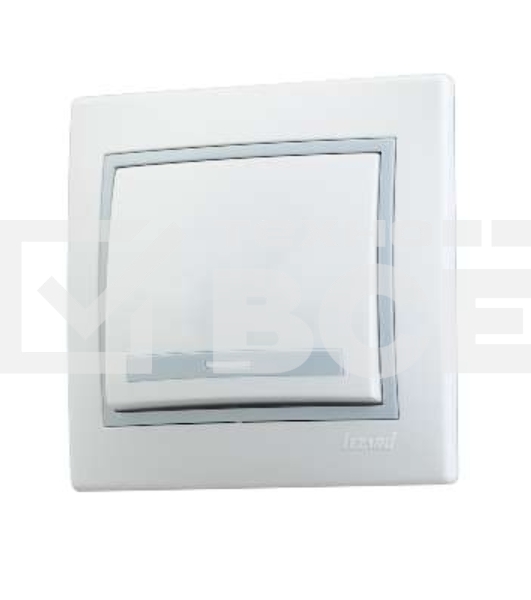 Выключатель 1-кл. СП Мира 10А IP20 бел./сер. LEZARD 701-0215-100