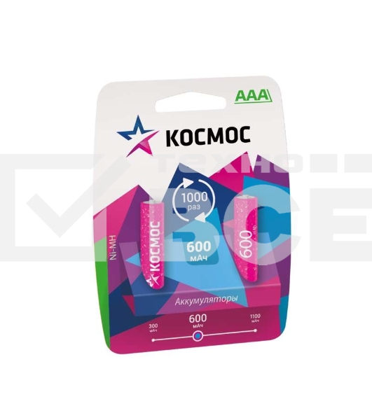 Аккумулятор R03 Ni-MH 600мА.ч Космос KOCR03NIMH(600MAH)