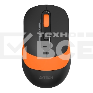 Мышь беспроводная A4Tech Fstyler FG10S черный/оранжевый, 2000 dpi, радиоканал, USB, кнопки - 4