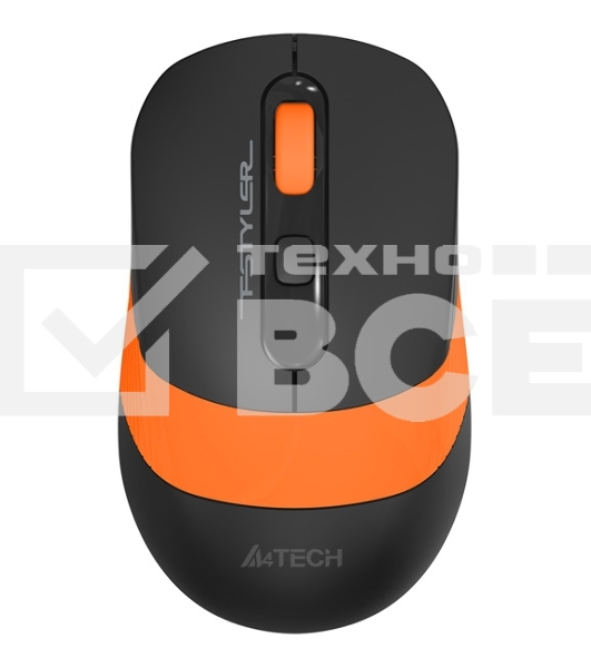 Мышь беспроводная A4Tech Fstyler FG10S черный/оранжевый, 2000 dpi, радиоканал, USB, кнопки - 4