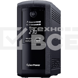 Источник бесперебойного питания UPS CyberPower VP1000ELCD Line-Interactive 1000VA/550W USB/RS-232/RJ11/45  (4 EURO)
