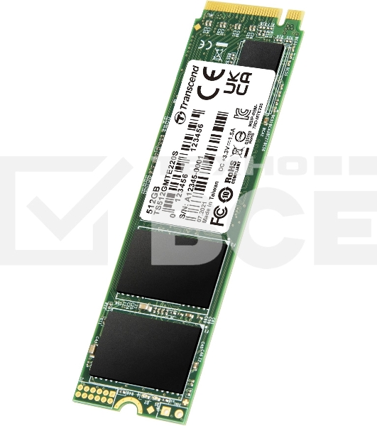 Накопитель SSD 512GB Transcend MTE220S, 3D TLC NAND, M.2, PCI-E 4x [ R/W - 2800/3500 MB/s]