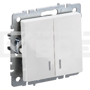 Выключатель 2-кл. СП BRITE ВС10-2-1-БрБ 10А с инд. бел. IEK BR-V20-1-10-K01