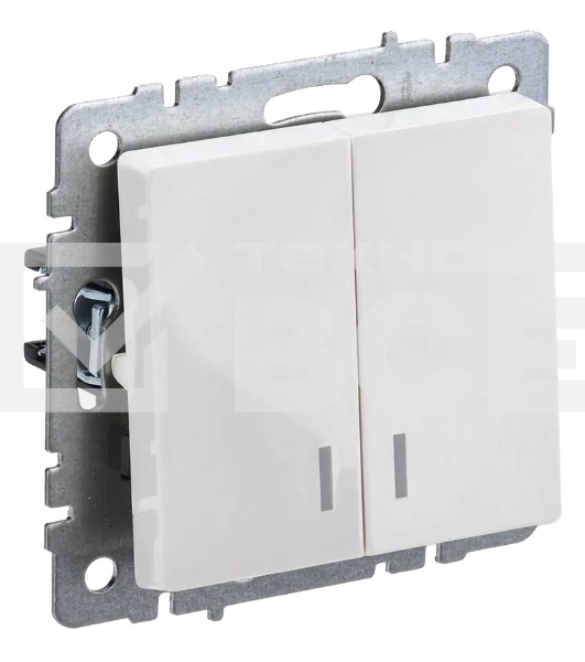 Выключатель 2-кл. СП BRITE ВС10-2-1-БрБ 10А с инд. бел. IEK BR-V20-1-10-K01