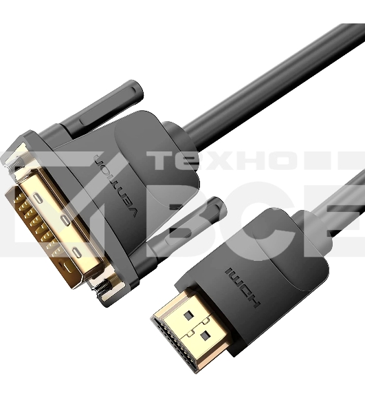 Кабель Vention HDMI 19M/DVI-D Dual link 25M - 2 м. ABFBH