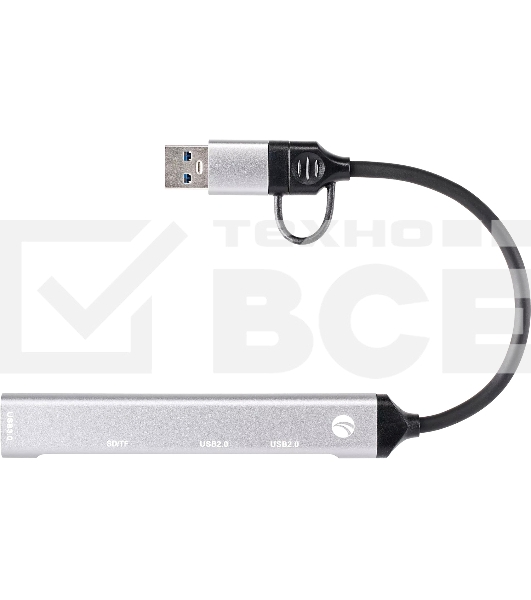 USB концентратор TypeC+adapter-->USB3.0+2USB2,0+SD+TF, VCOM