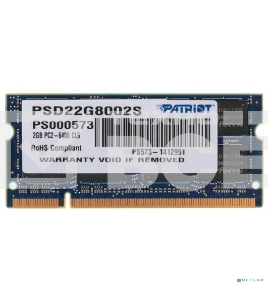 Оперативная память Patriot, DDR2, 2GB (1x2 GB), 800 MHz, CL6, SO-DIMM