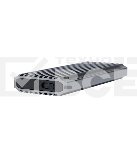 Внешний корпус Gembird EEM2-SATA-3 USB 3.1 для M2 SATA порт Type-С, RGB подсветка, металл, серебристый