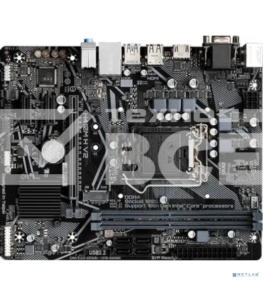 Материнская плата Gigabyte H410M H V2, LGA 1200, Intel H470, 2xDDR4, 4xSATA, 1xM.2, 1xPCI-E 3.0 x16, 2xPCI-E x1, 1xHDMI, 1xVGA, 1x 1Gb LAN, 2xUSB-A 3.2 Gen 1, 4xUSB-A 2.0, 3x3.5 мм, 7.1, Micro-ATX