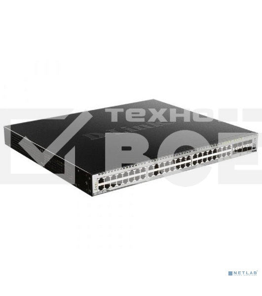 Управляемый L3 PoE-коммутатор D-Link DGS-3630-52PC/A2ASI PROJ стекируемый, 44x1000Base-T, 4x10GBase-X SFP+, 4xCombo 1000Base-T/SFP, ПО SI