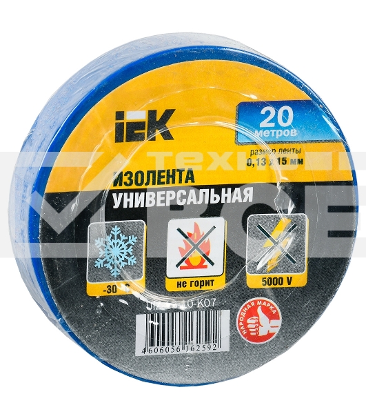 Изолента Iek UIZ-13-10-K07 0,13х15 мм синяя 20 метров ИЭК