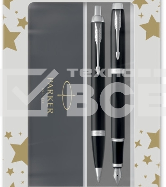 Набор ручек Parker IM Core FK221 (CW2093215) Black CT сталь нержавеющая подар.кор. ручка перьевая, ручка шариковая