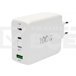 Зарядное устройство Cablexpert MP3A-PC-66 100Вт GaN, 5A, QC5.0/PD, 3xType-C, 1xUSB, белый, коробка, фото3