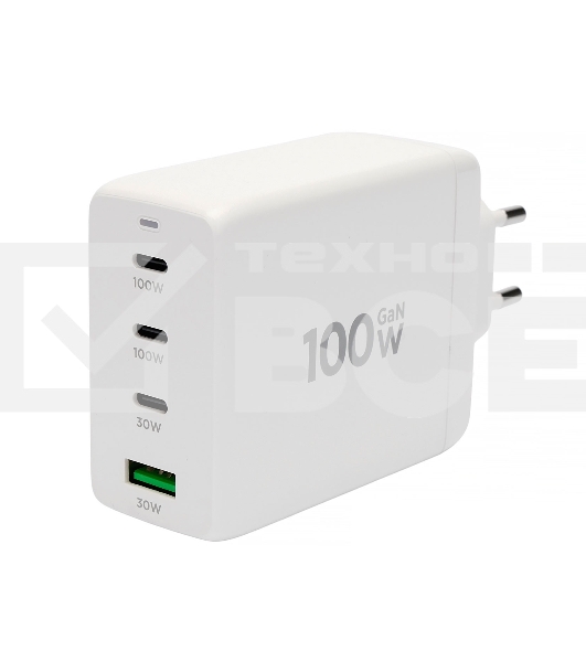 Зарядное устройство Cablexpert MP3A-PC-66 100Вт GaN, 5A, QC5.0/PD, 3xType-C, 1xUSB, белый, коробка
