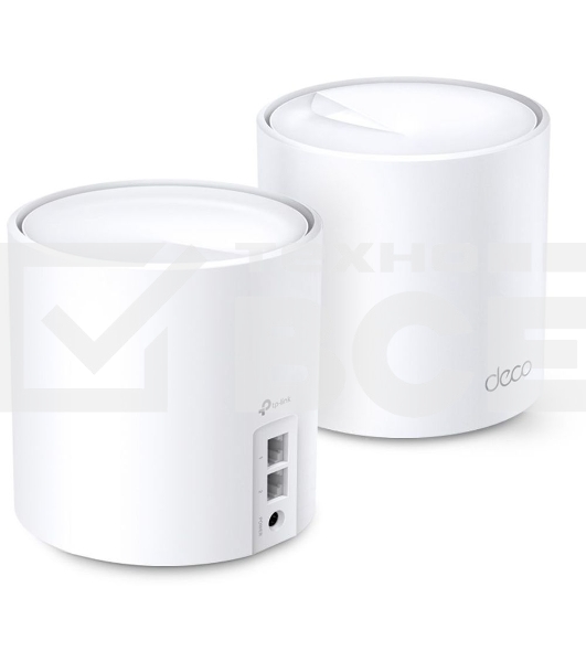 Система TP-Link Mesh AX3000 Whole Home Wi-Fi System, Wi-Fi 6, 2402Mbps (4 streams) at 5GHz and 574Mbps (2 streams) at 2.4GHz, 2 Gigabit ports of each unit, support OFDMA, MU-MIMO, 802.11k/v/r seamless roaming, support WPA3, HomecareTM system, easy setup a
