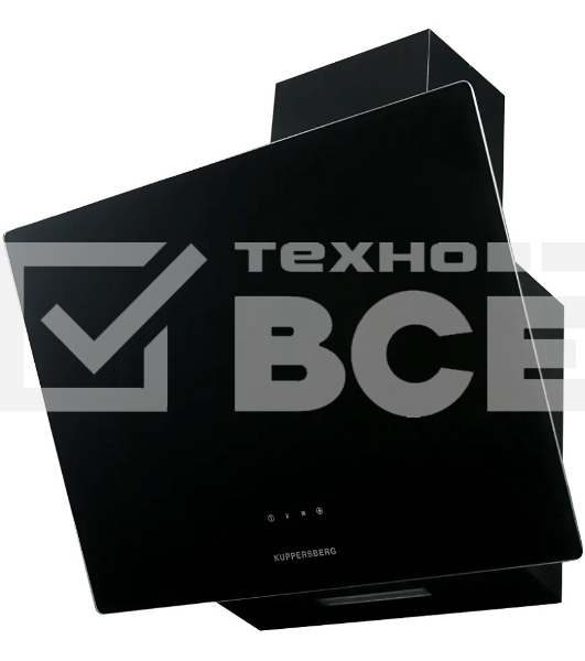 Вытяжка Kuppersberg F 605 B наклонная, 60 см, 850 м3/ч, отвод/рециркуляция, 3 скорости, черный цвет
